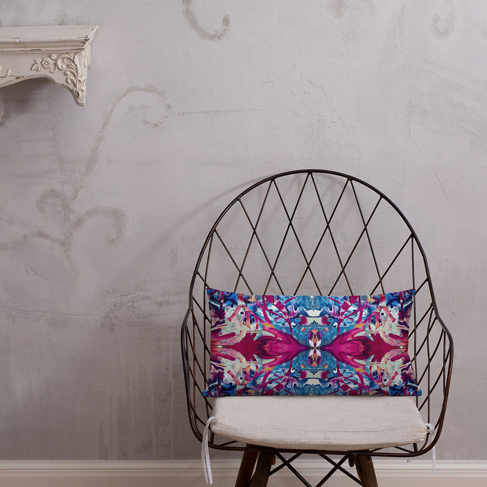 Thumbnail: Fuchsia on cobalt arabesque