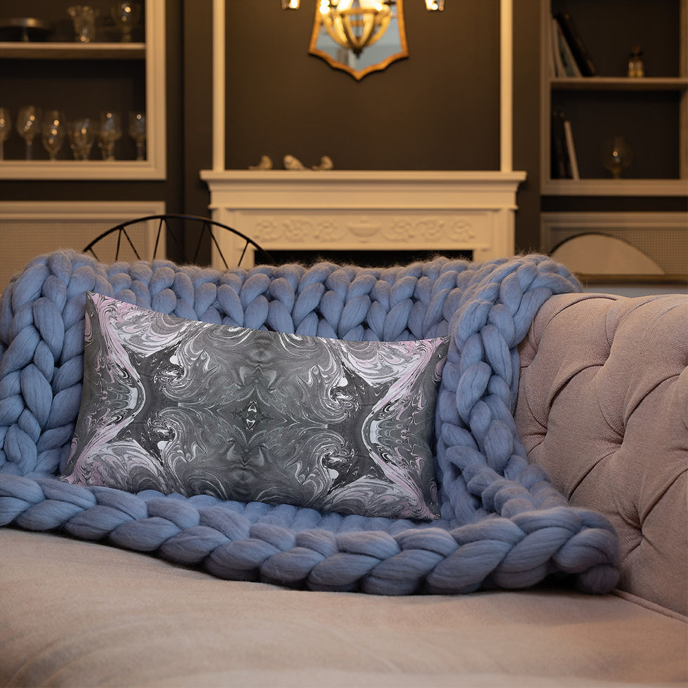 Thumbnail: Grey on pink arabesque