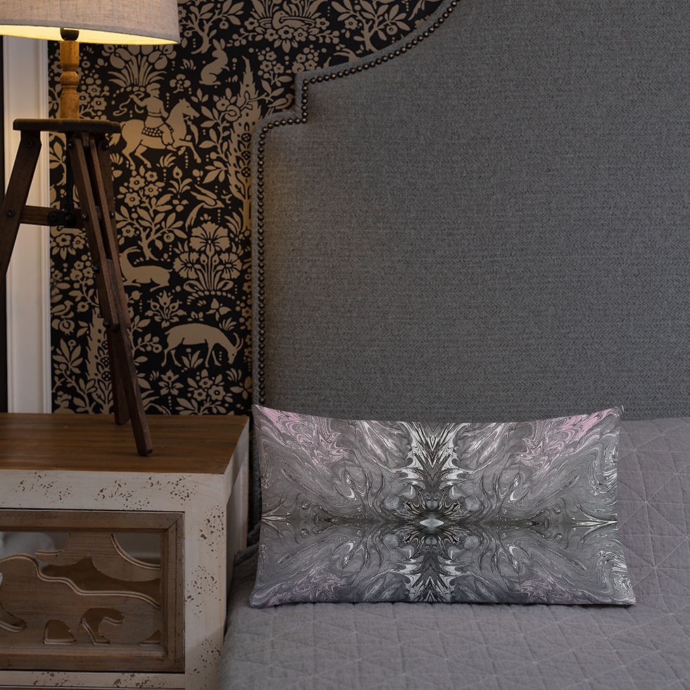 Thumbnail: Grey on pink arabesque I