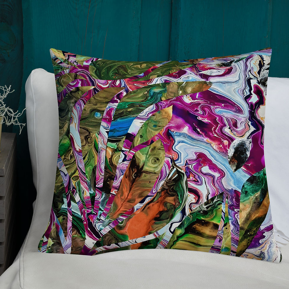 Thumbnail: Fuchsia on green arabesque