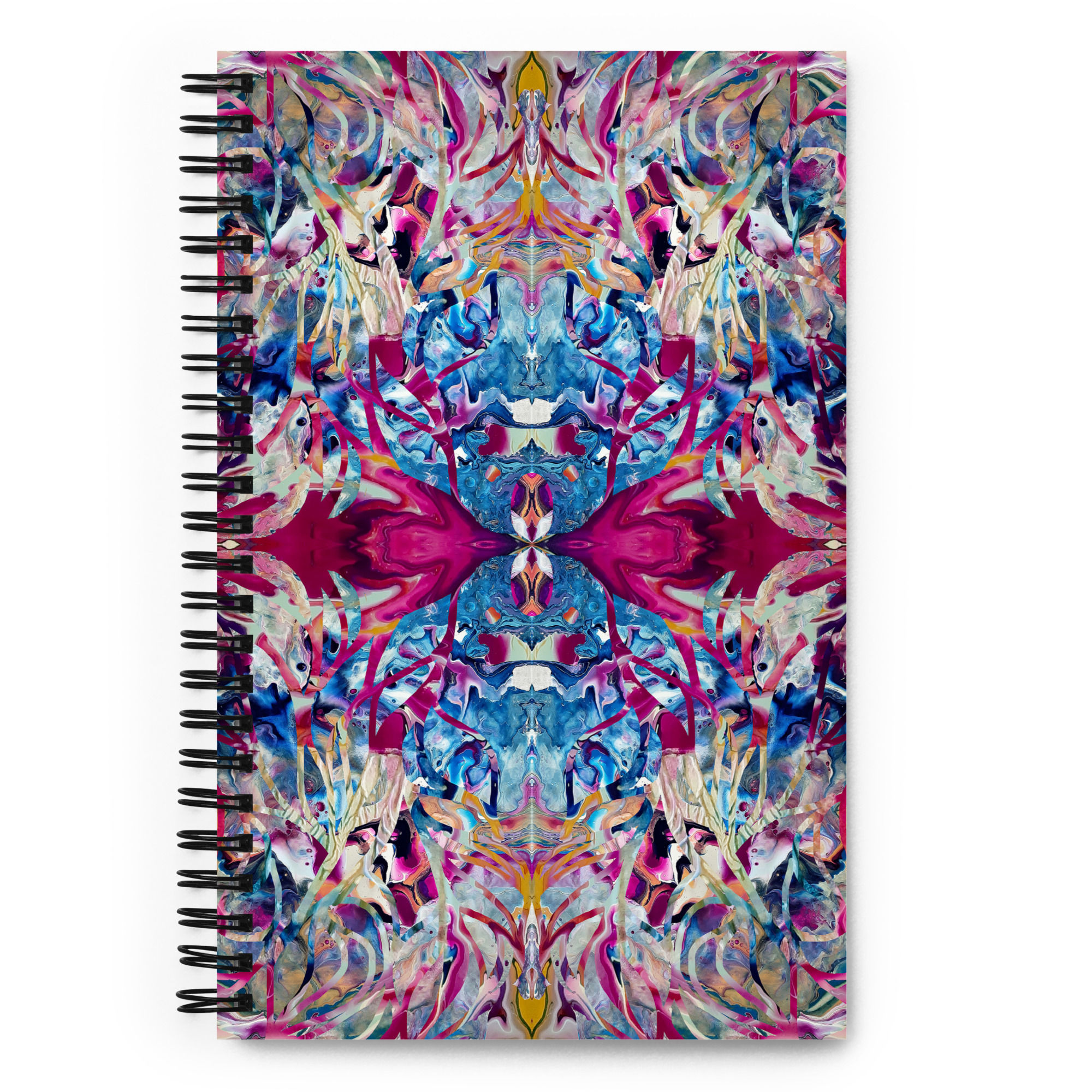 Cobalt on fuchsia arabesque