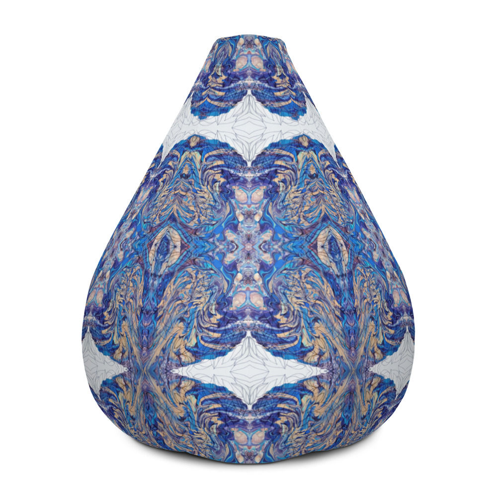 Cobalt on gold arabesque I