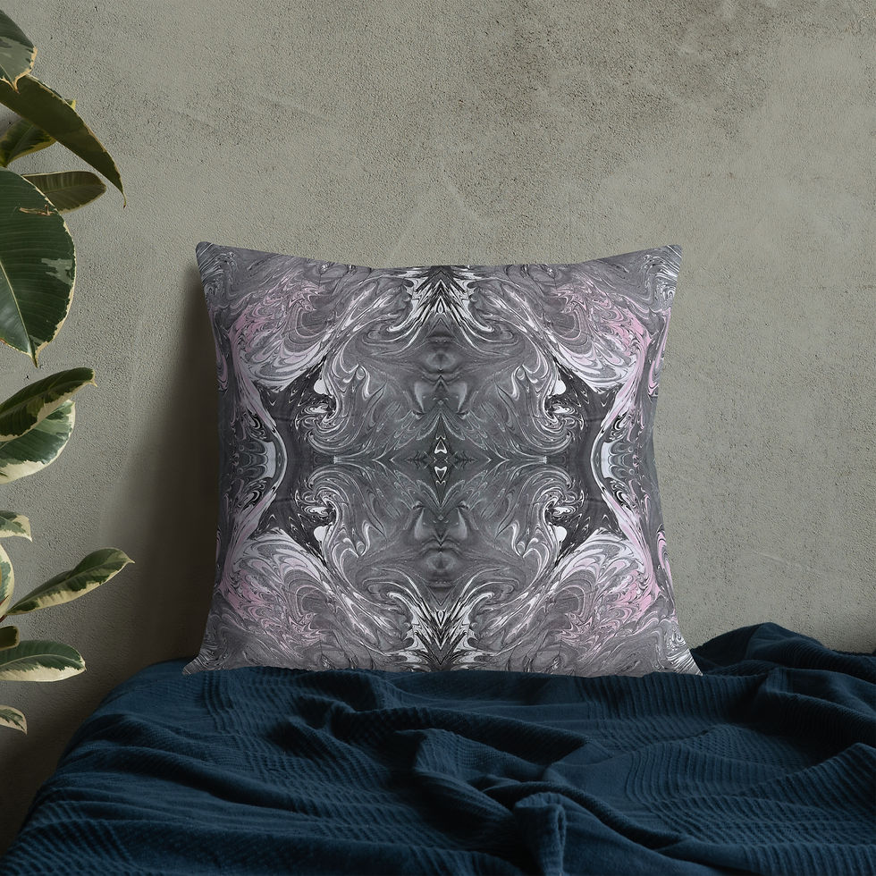 Thumbnail: Grey on pink arabesque