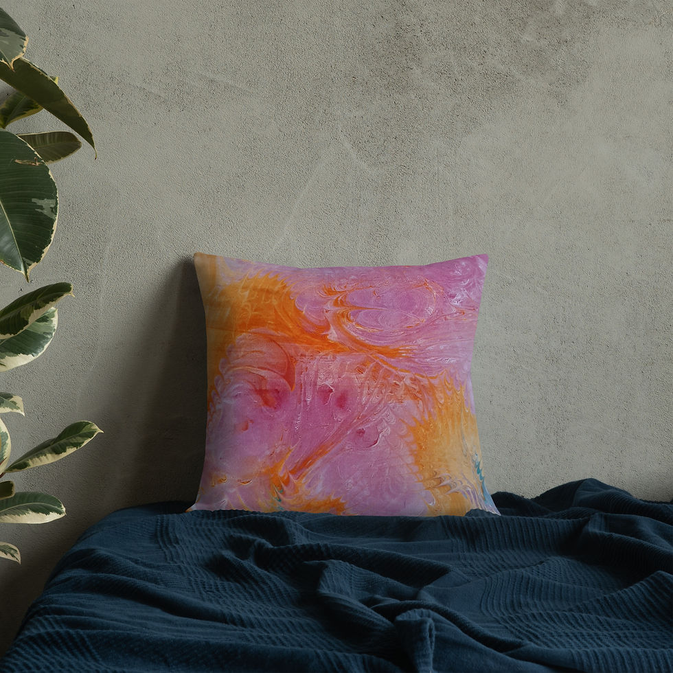 Thumbnail: Orange on pink swirls