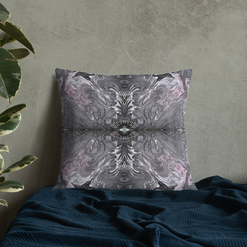 Thumbnail: Grey on pink arabesque I