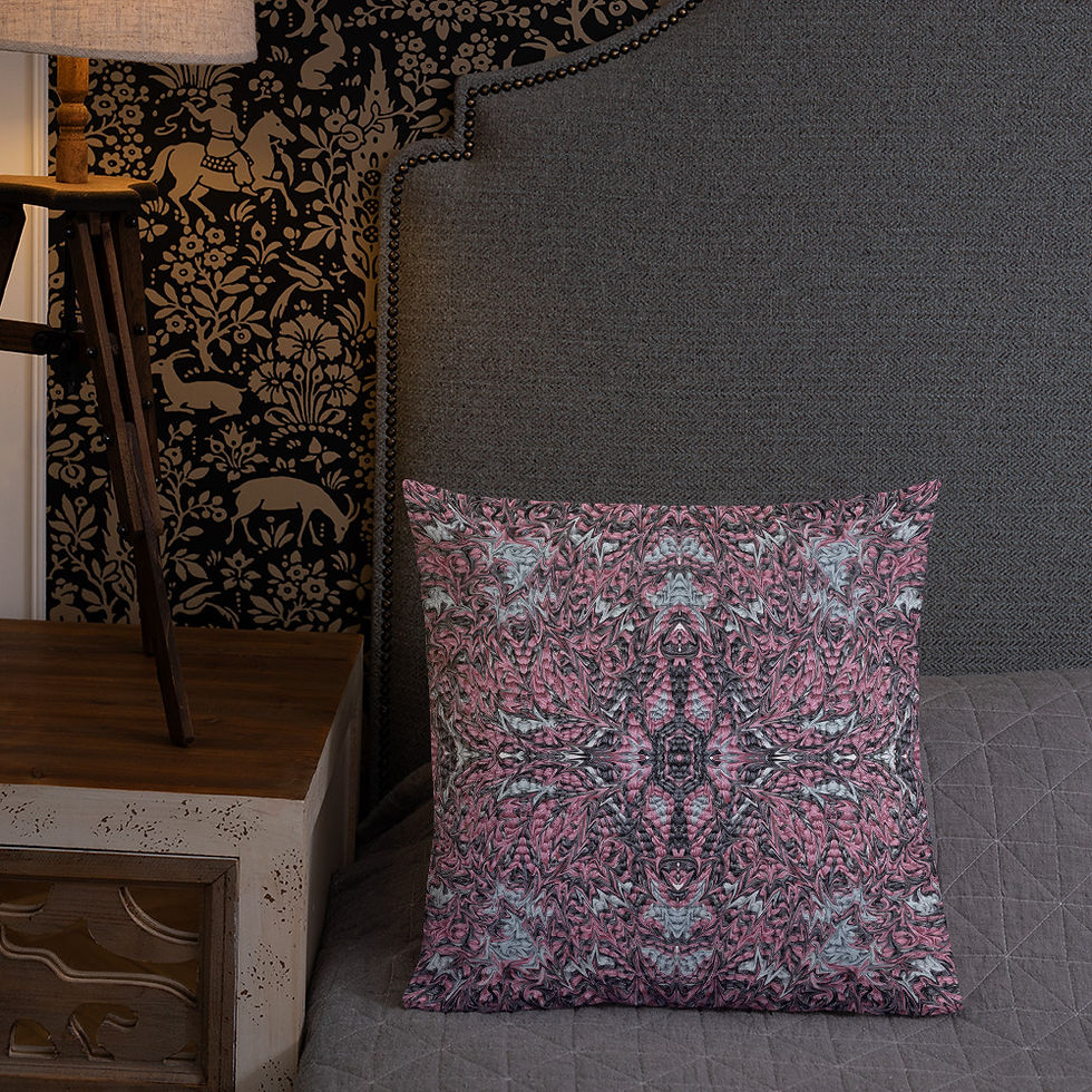 Thumbnail: Grey on pink arabesque I