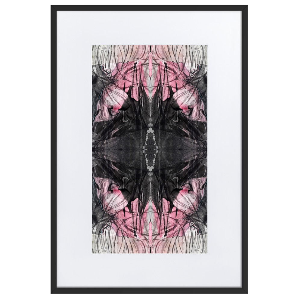 Pink on grey arabesque