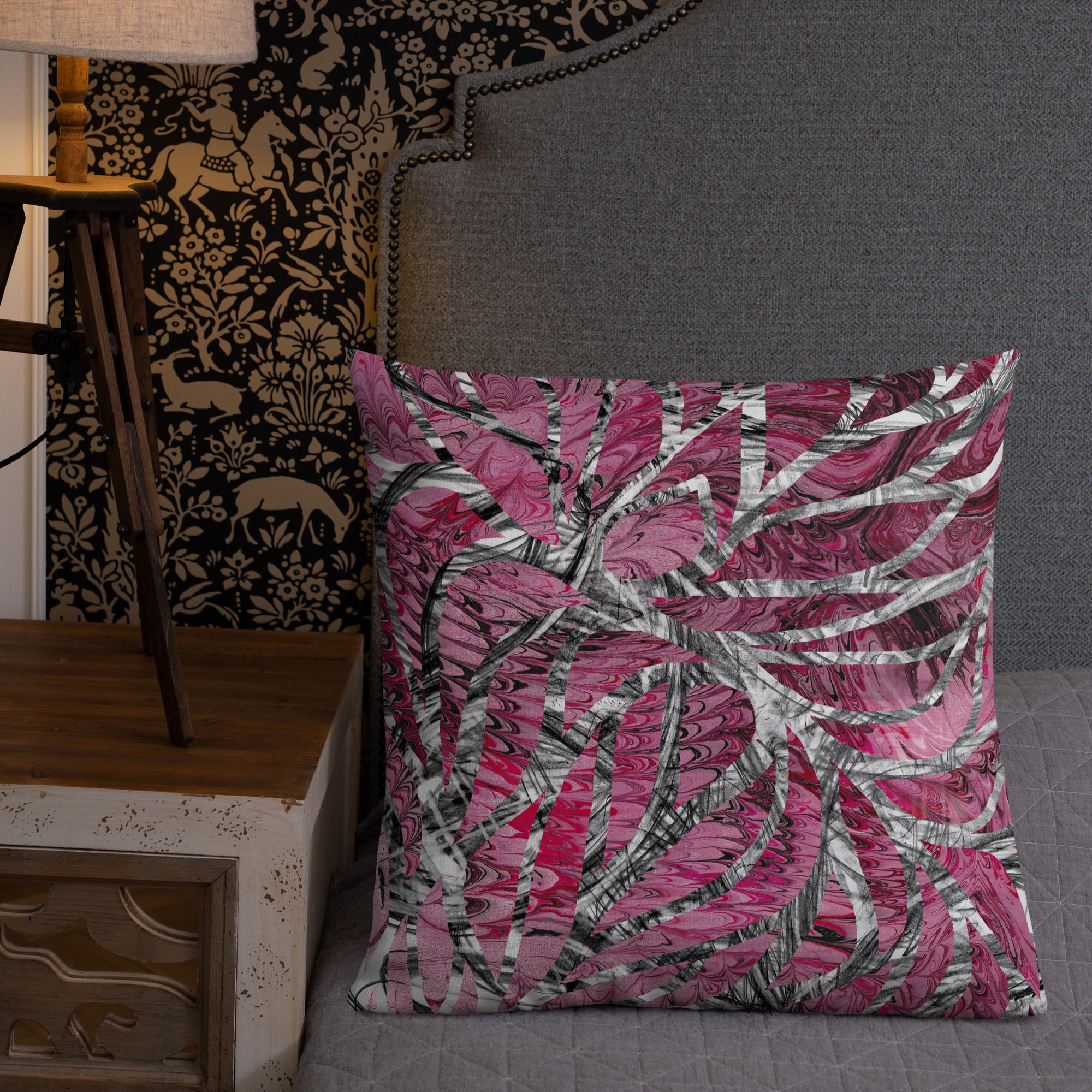 Monochrome on pink marble I