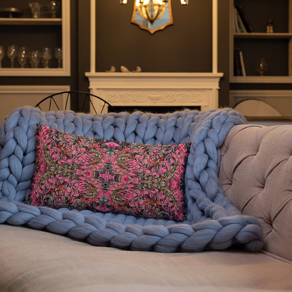Thumbnail: Magenta on brown embroidery