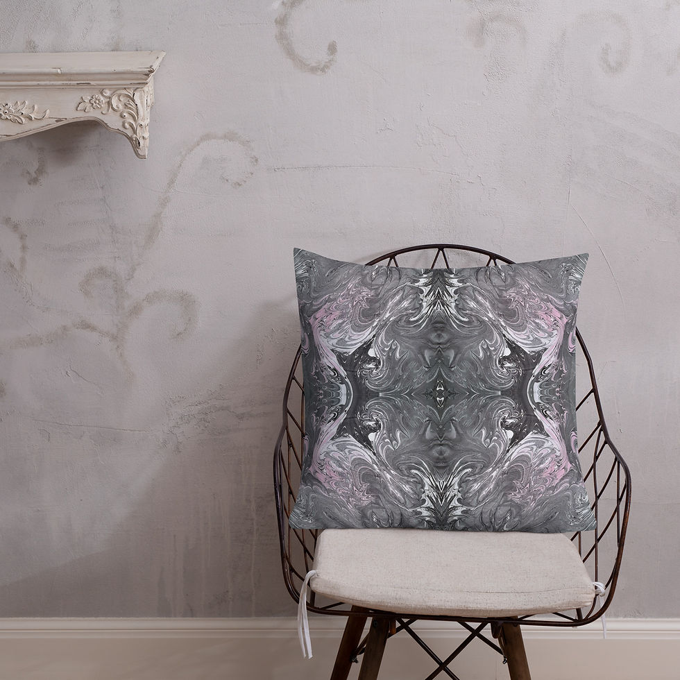 Thumbnail: Grey on pink arabesque