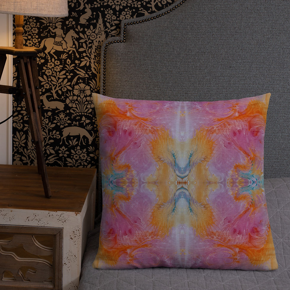 Thumbnail: Orange on pink swirls I