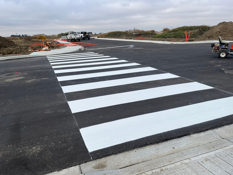 cross walk line paintings