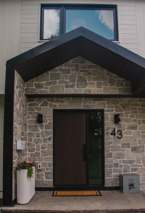 Front Covered Porch Modern Stone