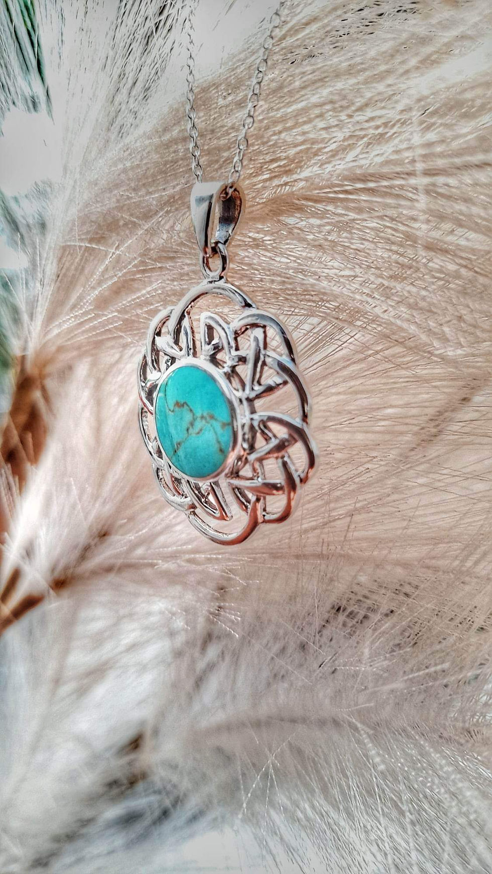 Thumbnail: Celtic Knot Pendant - Turquoise