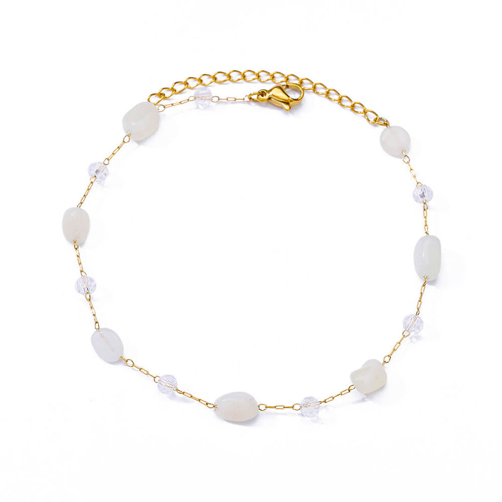 Thumbnail: Elegant Zircon Flowers Bracelet For Women Girls Charm Gold Color Stainless Steel