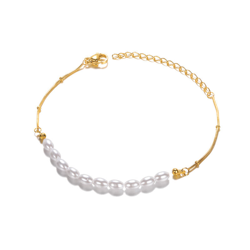 Thumbnail: Elegant Zircon Flowers Bracelet For Women Girls Charm Gold Color Stainless Steel
