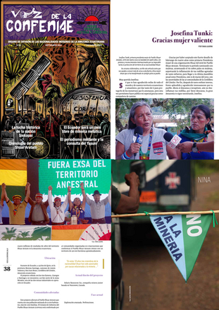 CONFENIAE report highlighting Indigenous opposition to mining projects and extractive industries in Amazonia