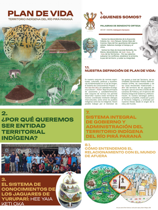 Overview of a publication called Plan de vida - Life plans for the indigenous territories that make up the Macroterritory of the Jaguars of Yuruparí' in the Colombian Amazon
