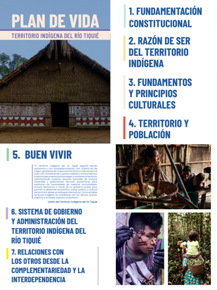 Overview of a publication called Plan de vida - Life plans for the indigenous territories that make up the Macroterritory of the Jaguars of Yuruparí' in the Colombian Amazon