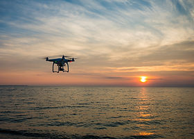 Drone above an Ocean