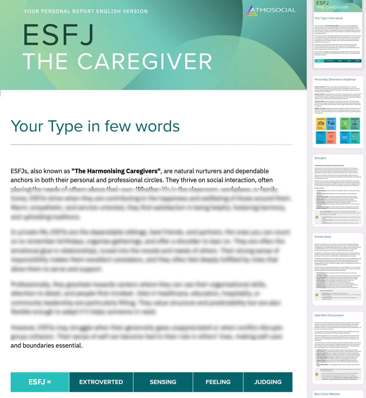 ESFJ - Personality Type English