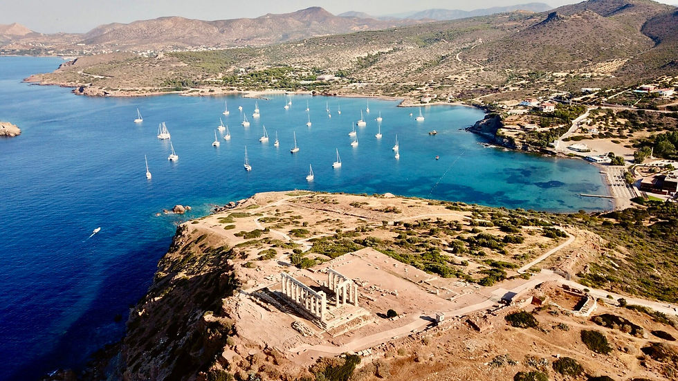 Sounion drone view