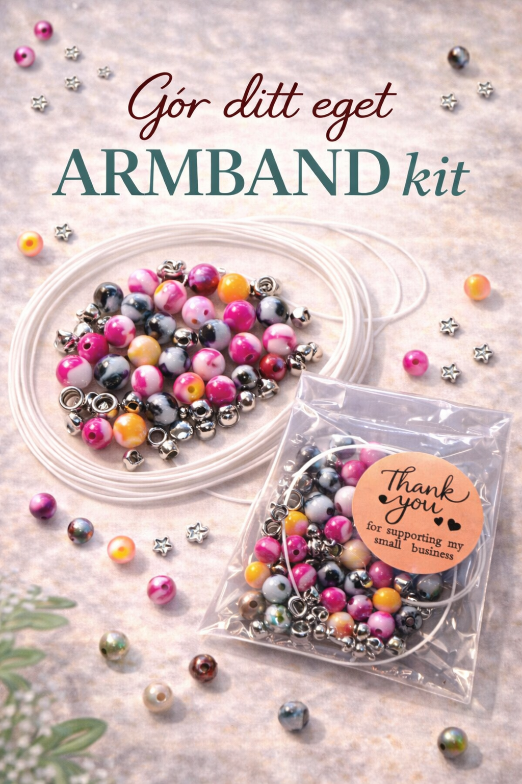 Gör ditt eget armband – DIY kit (Rosa mix)