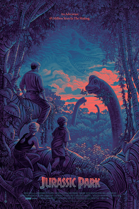 Jurassic Park Poster poster illustrated by CA Martin