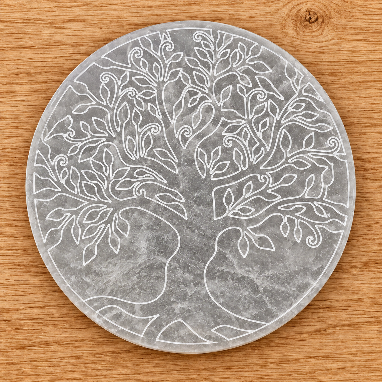 Plaque de Rechargement - Sélénite Arbre de Vie (10 cm)