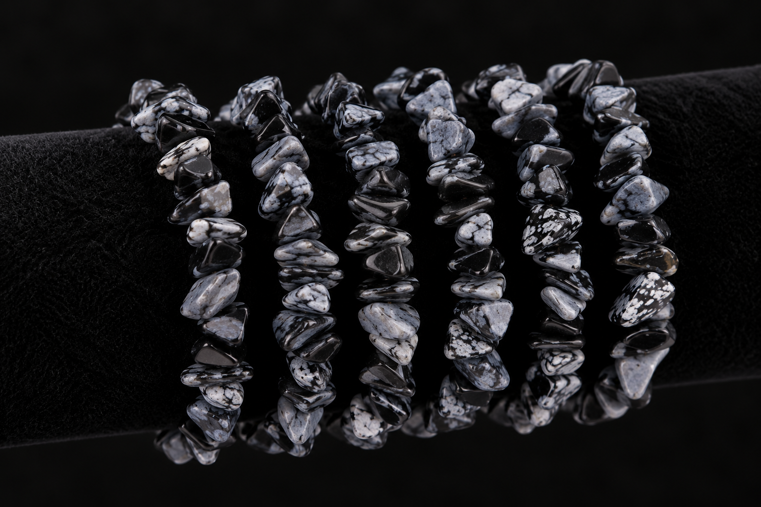 Bracelet baroque - Obsidienne Flocon de Neige / Mouchetée