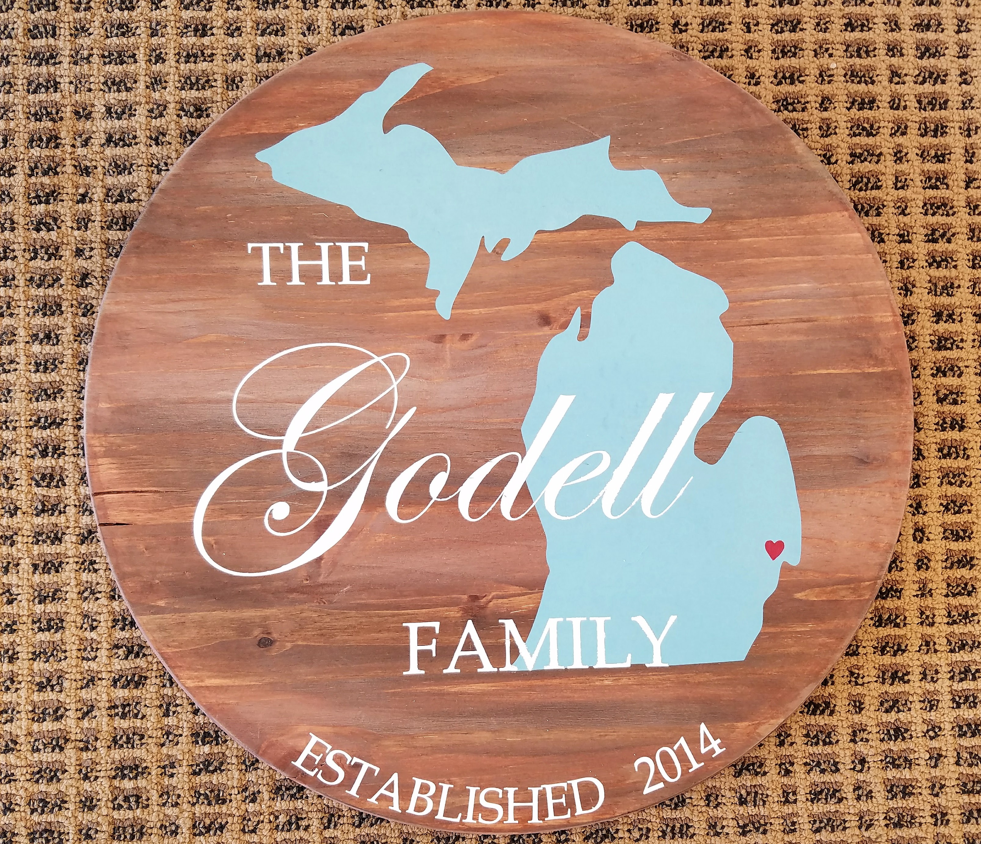Family name with Michigan map