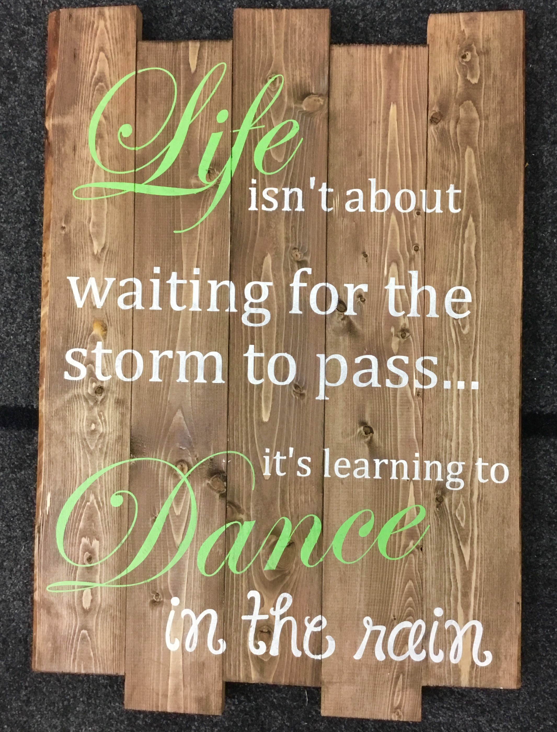 Life isn't about waiting ...