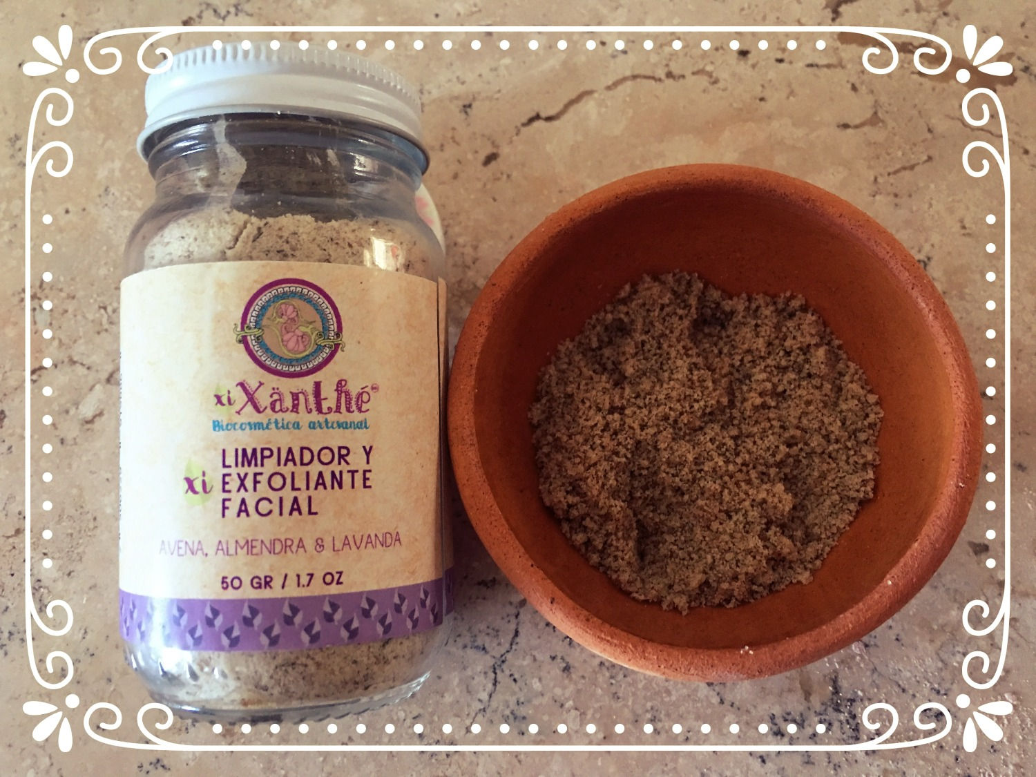 Limpiador y exfoliante facial Avena, Almendras y Lavanda