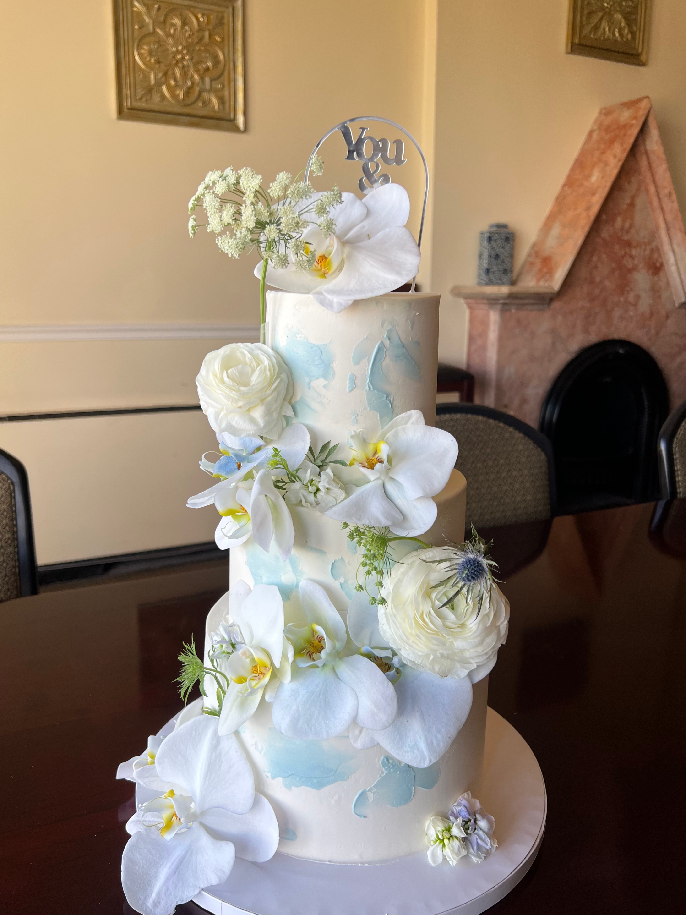 蓝色系婚礼蛋糕