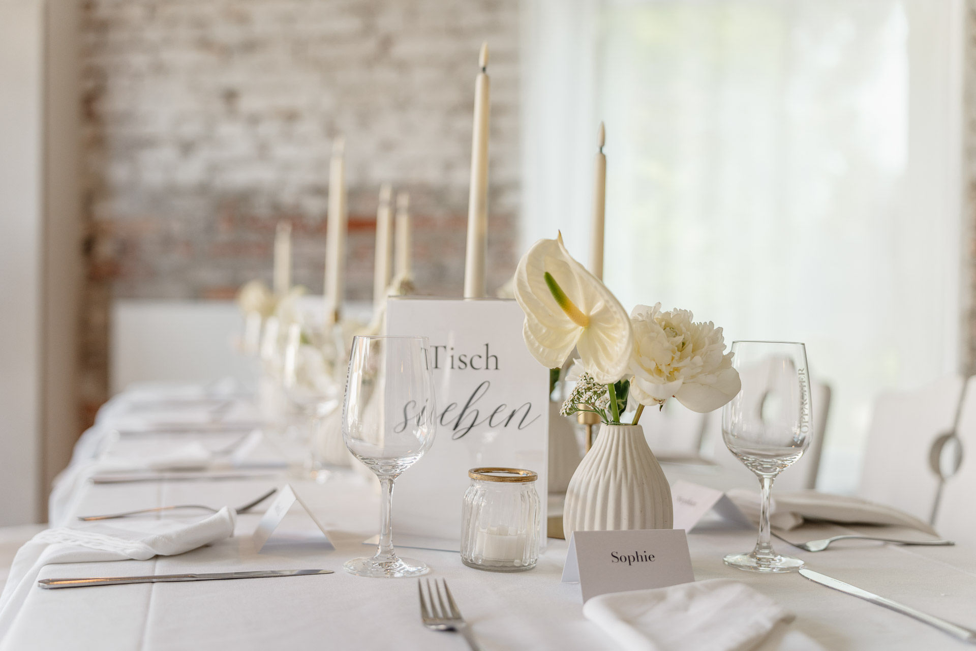 Hochzeit Tischdekoration Kobermühle Wittichenau stilvolle Hochzeitsfeier