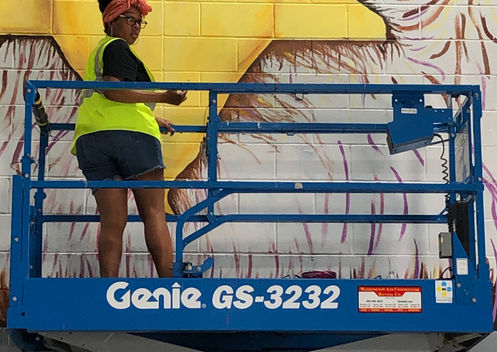 Sierra Painting Eagle on Scissor Life.JPEG