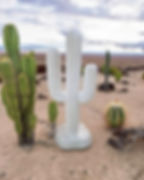 Cactus XXL en résine Blanc