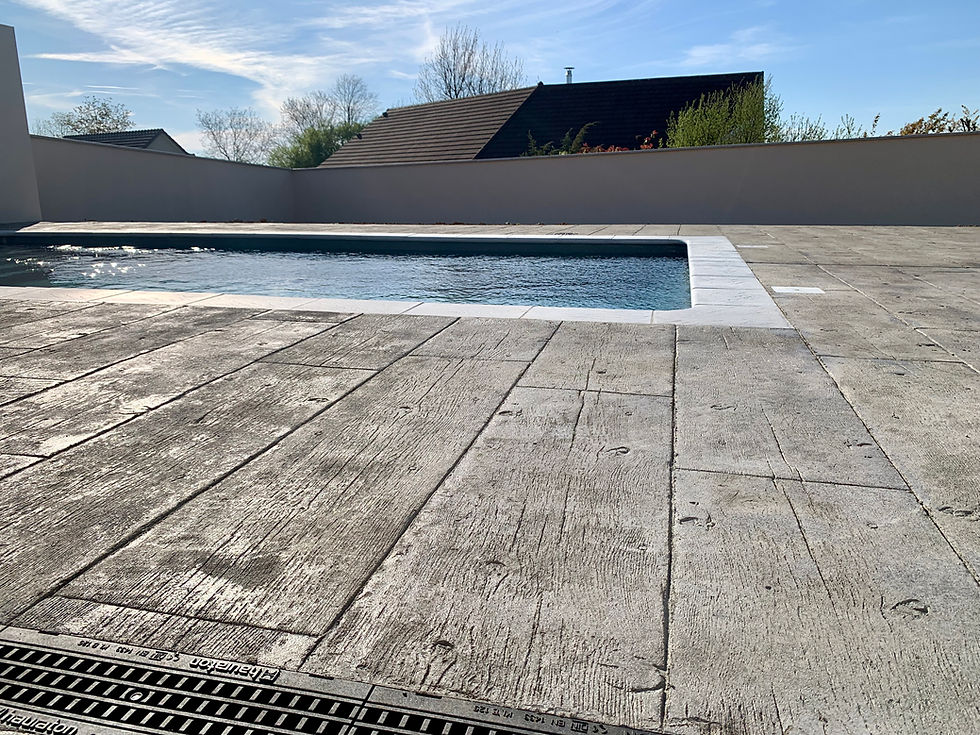 Miniature : Béton cérusé gris finition lames bois vintage