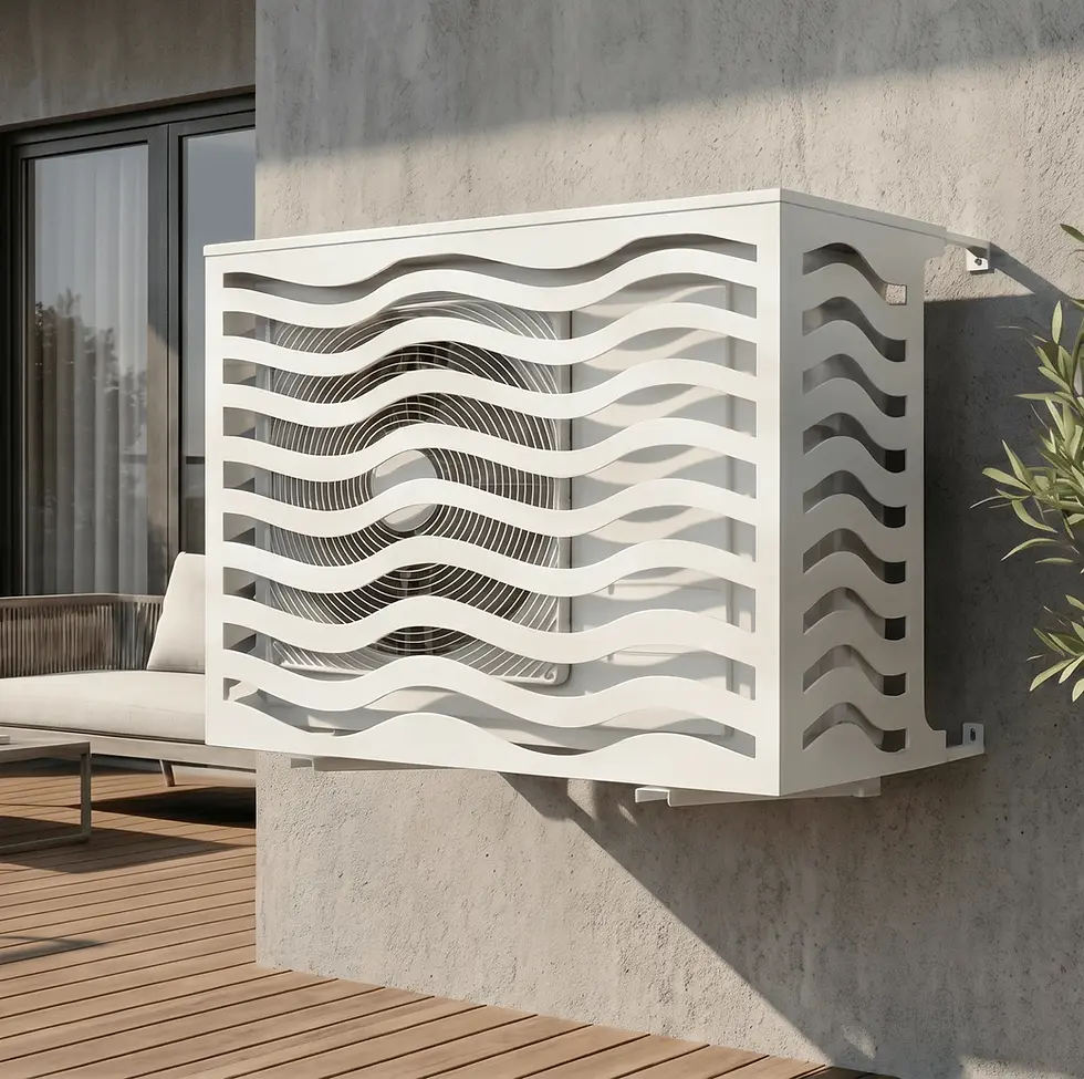 Miniature : Cache Clim Onde Blanc Mural