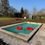 Miniature : Piscine Unique 8 Beige Mon de pra 8,00 x 3,50 avec margelles Travertin pour le jour de la Saint-Valentin