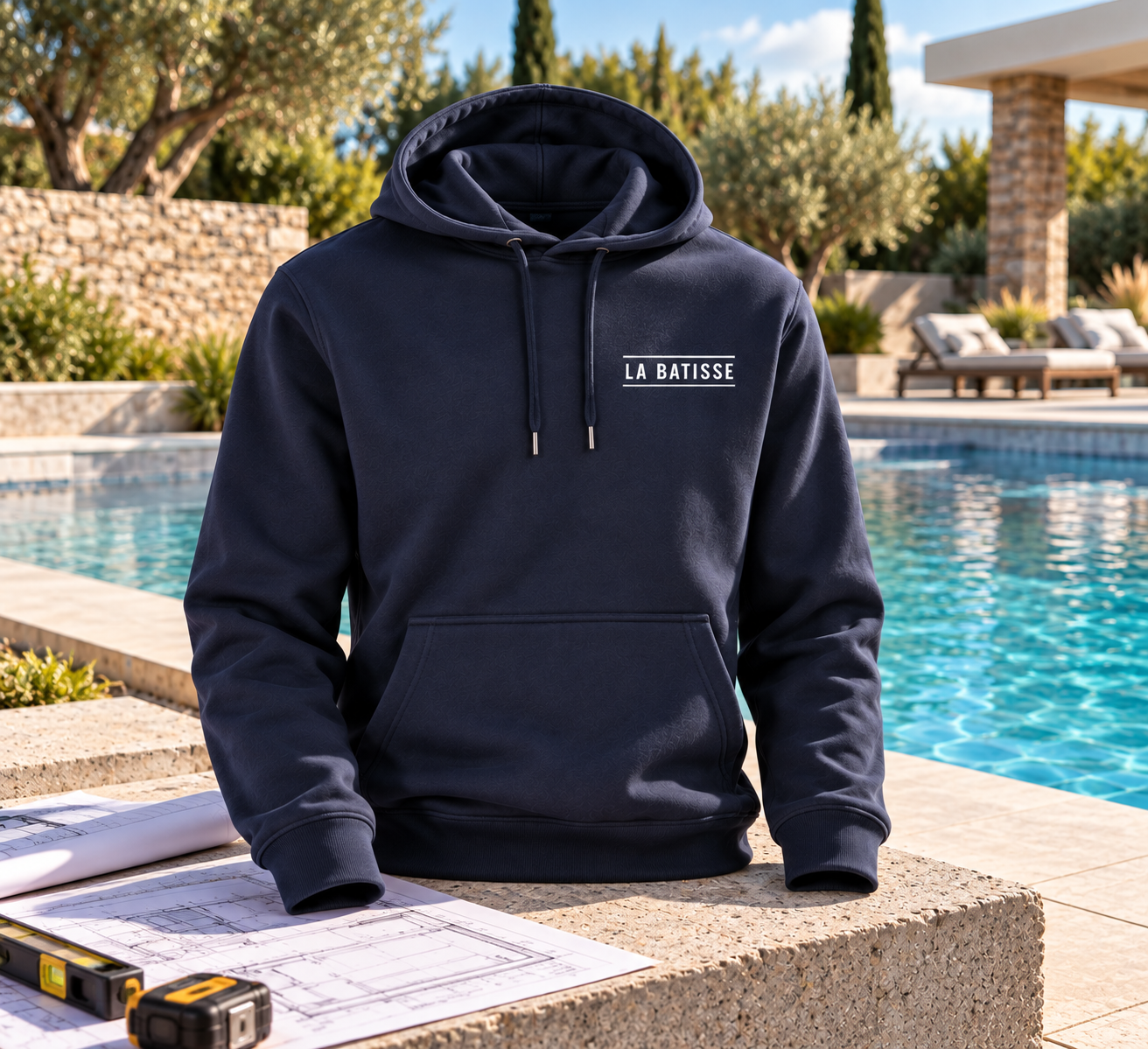 Sweat à capuche La Batisse Navy (Bleu Marine) 2XL Mixte