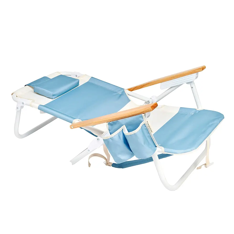 Miniature : Chaise de Plage - Deluxe Beach Chair - La Mer Med Blue SunnyLife