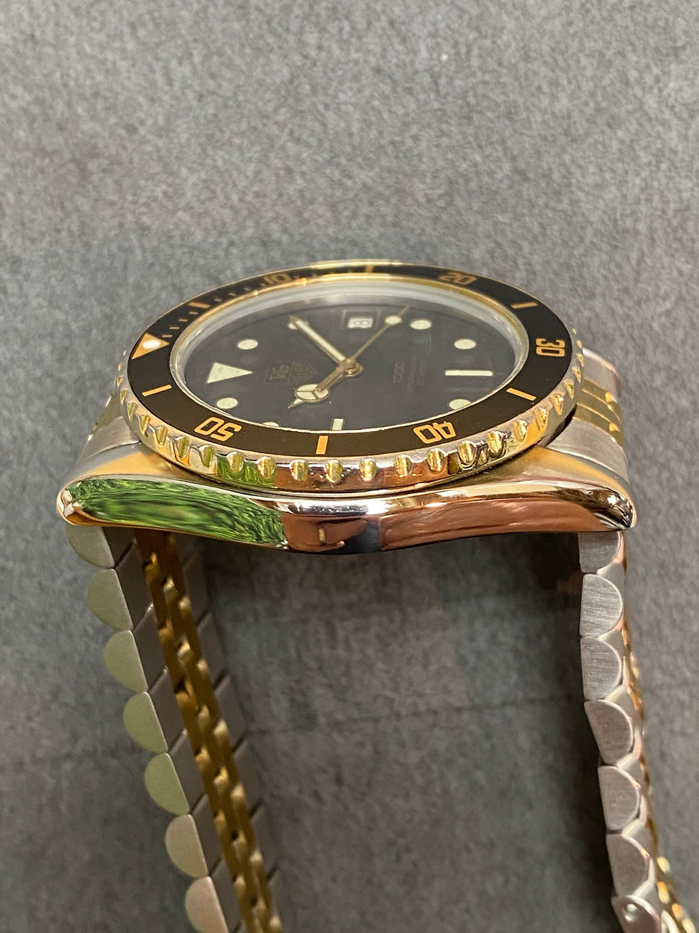 Thumbnail: 👍 Serviced Vintage TAG HEUER 1000 980.020 Black Gold 844 Monnin S&G Dive Watch
