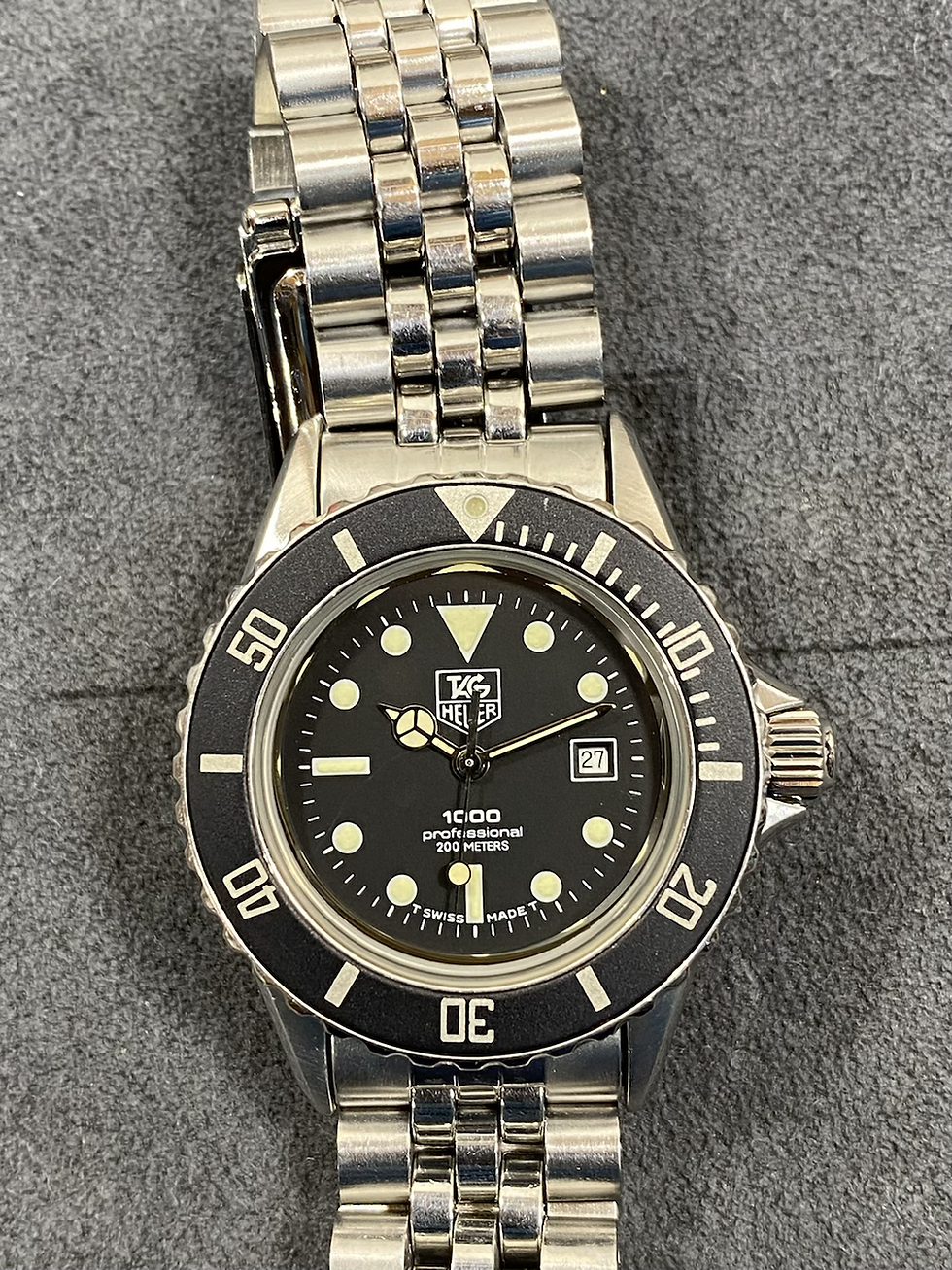 Thumbnail: 👍 Ladies Vintage TAG HEUER 1000 980.015 Black Submariner Style Dive Watch
