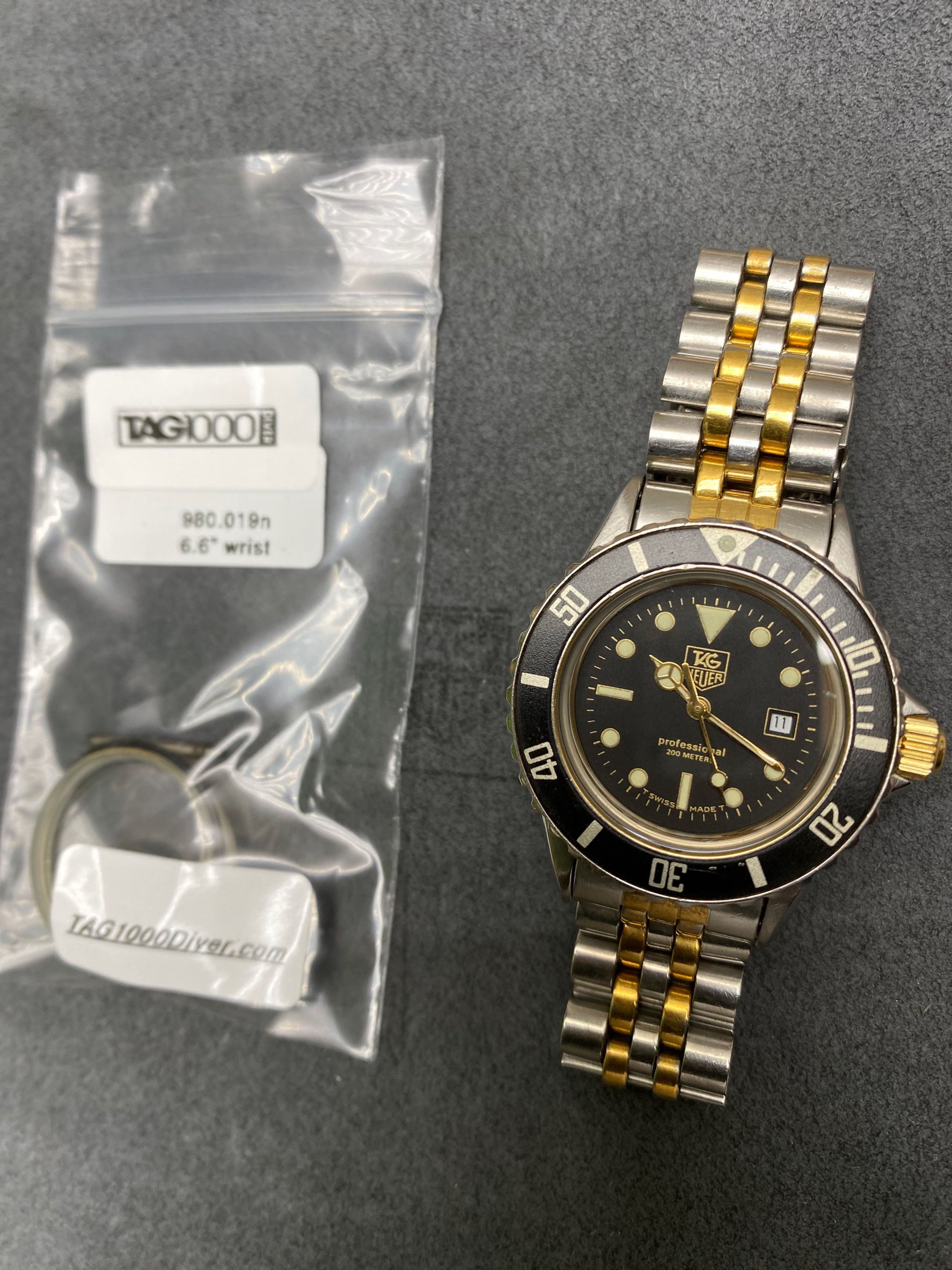 👍 Ladies Vintage TAG HEUER 1000 980.019 Gold 980.020 type Submarine Dive Watch