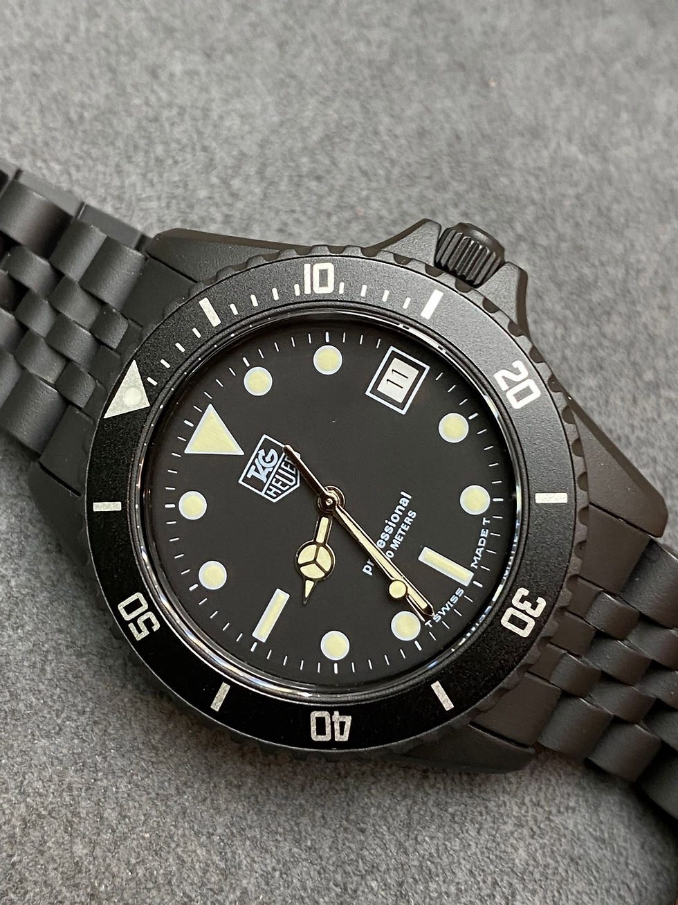 Thumbnail:  😎TAG HEUER 1000 980.026 Black Dial Submarine James Bond Diver Style Watch