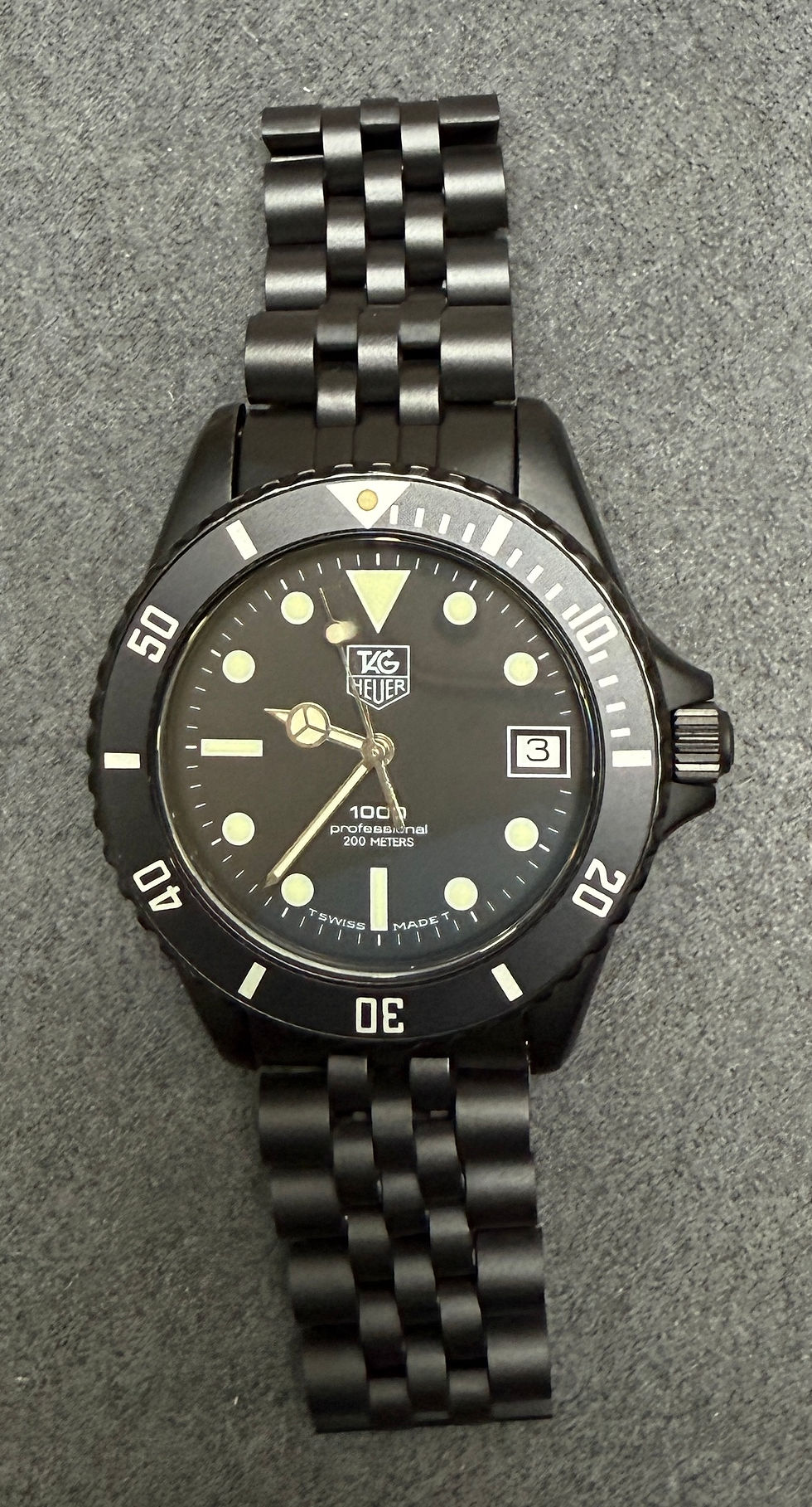 Thumbnail: 😎TAG HEUER 1000 980.026 Black Dial Submarine James Bond Diver Style Watch