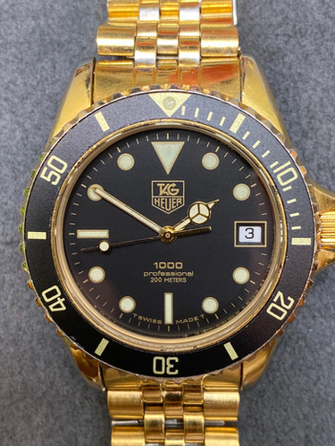 👍 Vintage Serviced TAG HEUER 1000 984.013 Gold Wolf of Wall