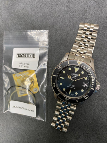 👍 Vintage TAG HEUER 1000 980.013 Black Dial 844 Monnin Dive Watch