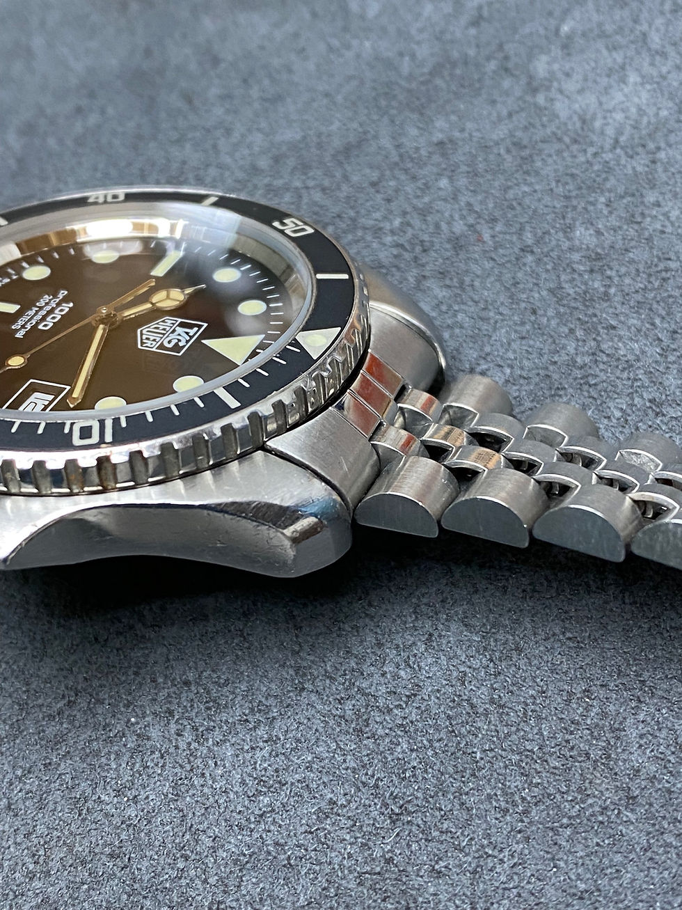 Thumbnail: 👍 Vintage TAG HEUER 1000 980.006 Jumbo Black Submarine 844 Style Dive Watch